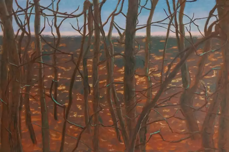 'Uitkijkplatform, De Panne', 100 x 150 cm, peinture à l'huile