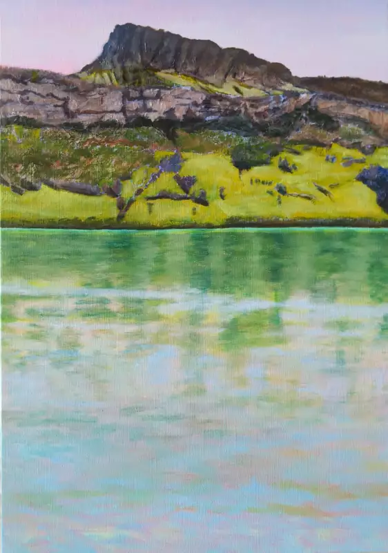 'Zwischen Brunnen und Gersau', 100 x 70 cm, Öl auf Leinwand. Verkauft