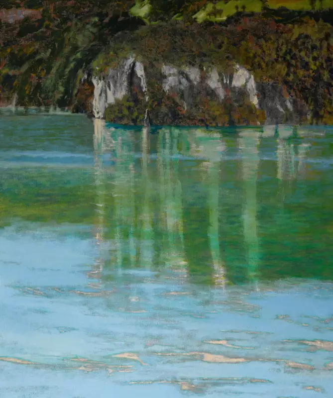 'Grand Palais, Brunnen', 120 x 100 cm, olieverf op linnen. Verkocht