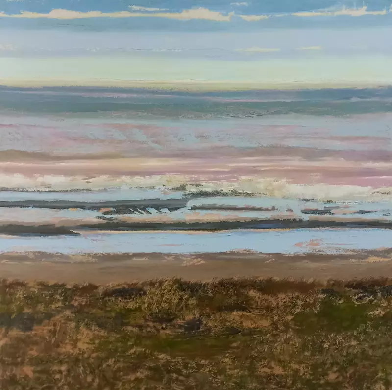 'Sea Flower', 130 x 130 cm, olieverf op linnen