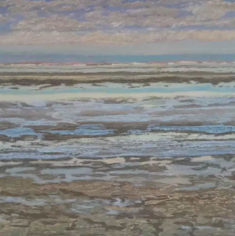 'Sea Flower', 130 x 130 cm, peinture à l'huile sur lin