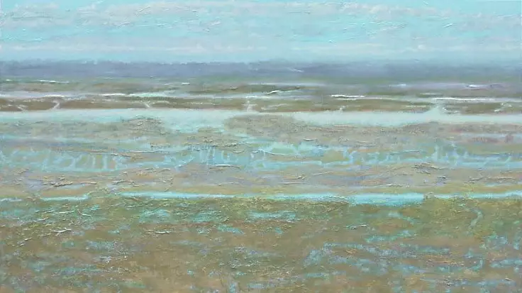 'Villa Le Chalutier', 80 x 140 cm, olieverf op linnen. Verkocht - 'Villa Le Chalutier', 80 x 140 cm, olieverf op linnen. Verkocht - zeegezicht